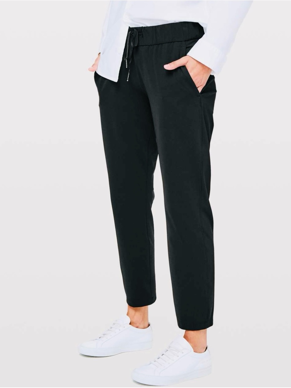 lululemon athletica Black Cropped Drawstring Jogger Pants